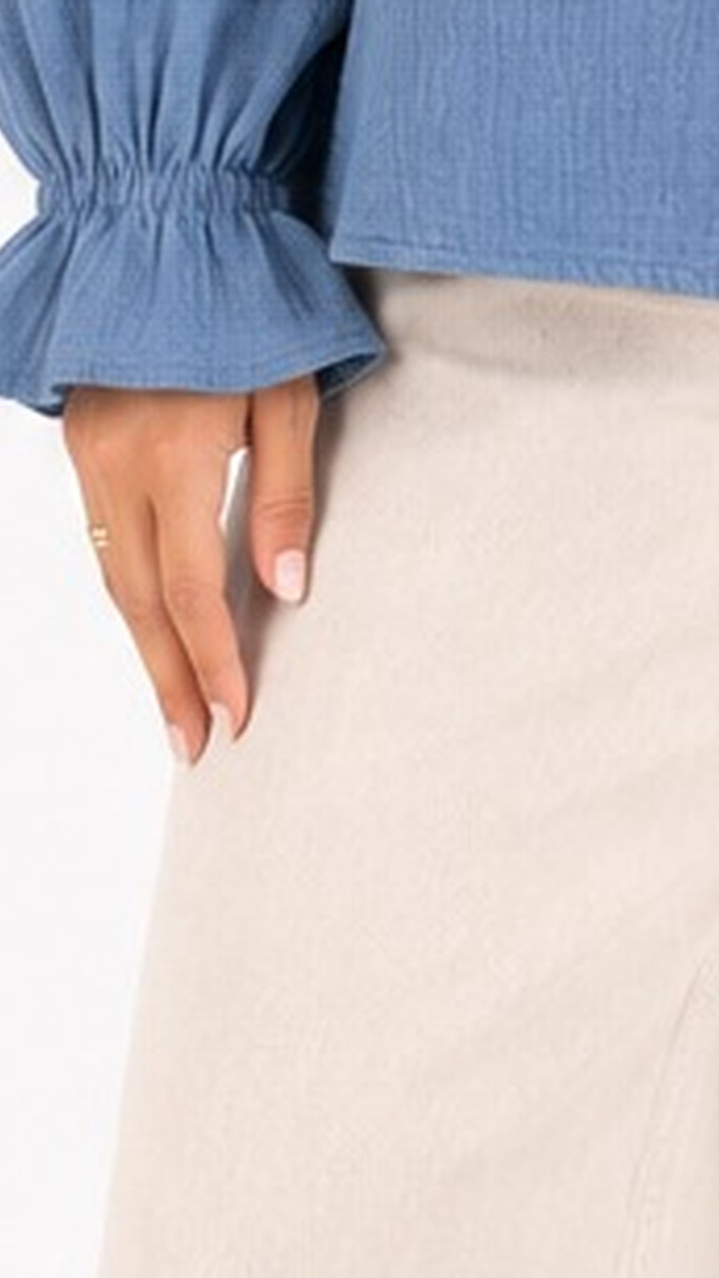 The Teal Blue Ruffle Collar Blouse