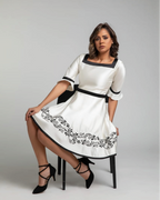 A-Line Embroidered Dress