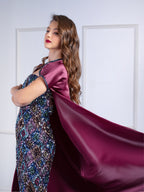 Sequined Pencil Dress With Cape Bolero