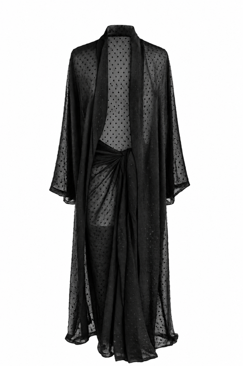 Black Sheer Kimono