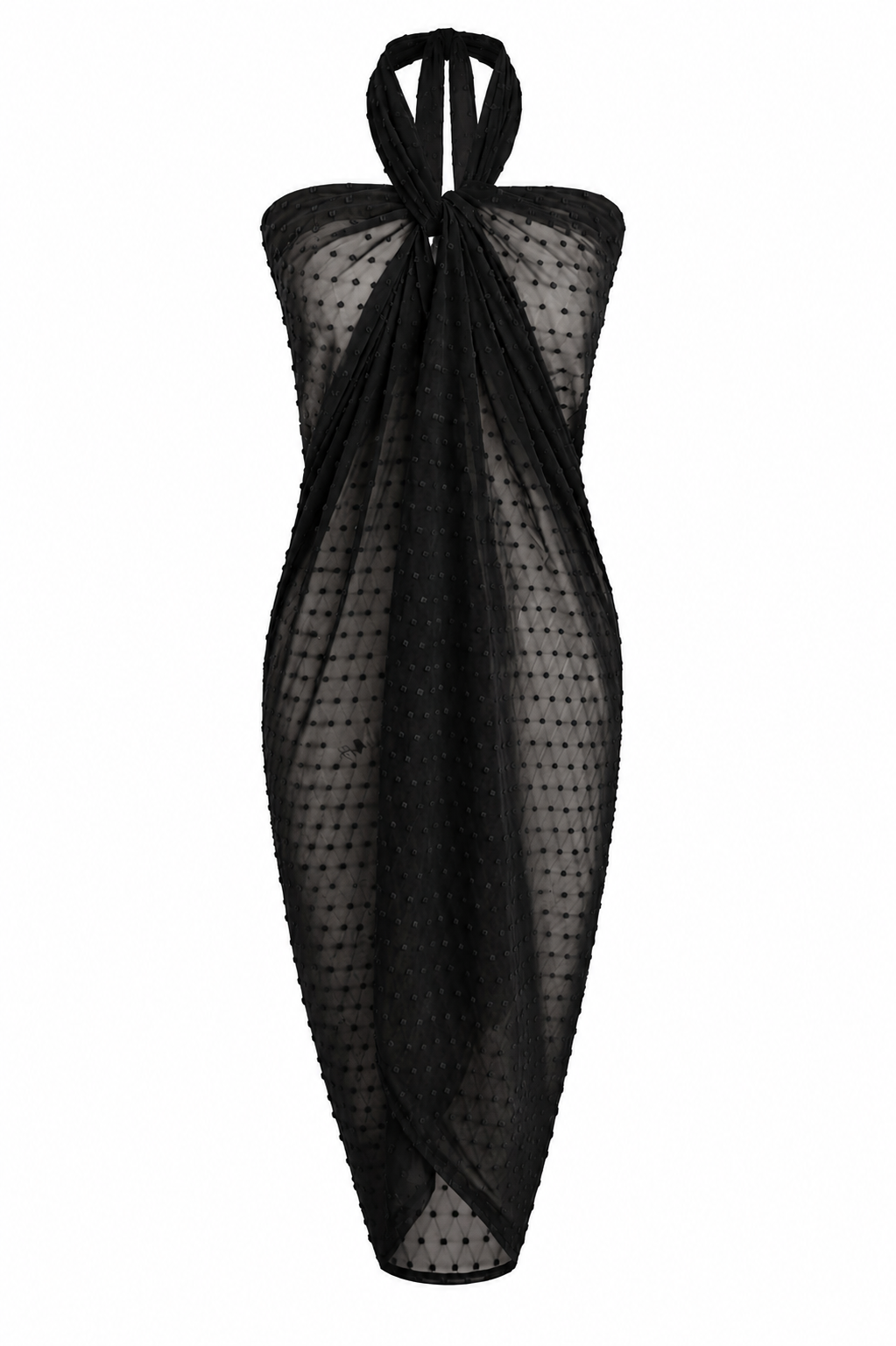 Black Sheer Wrap Skirt/Cover-up