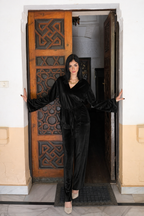 Black Side Tie Kimono Set