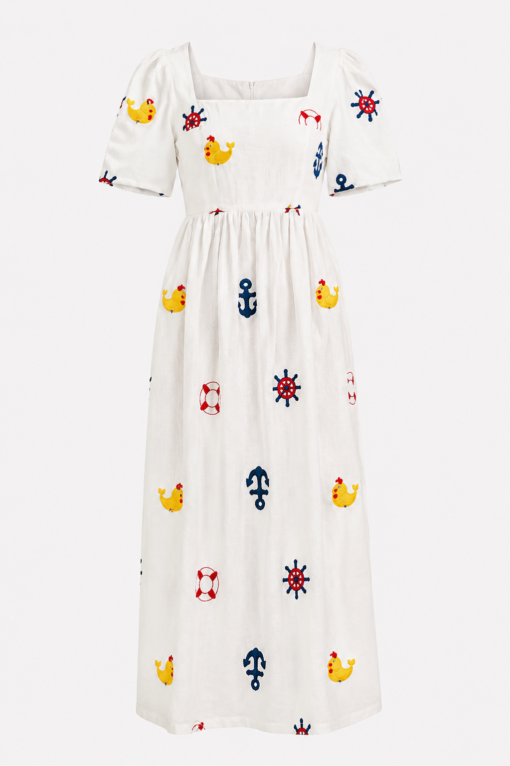 Nautical Embroidered Dress
