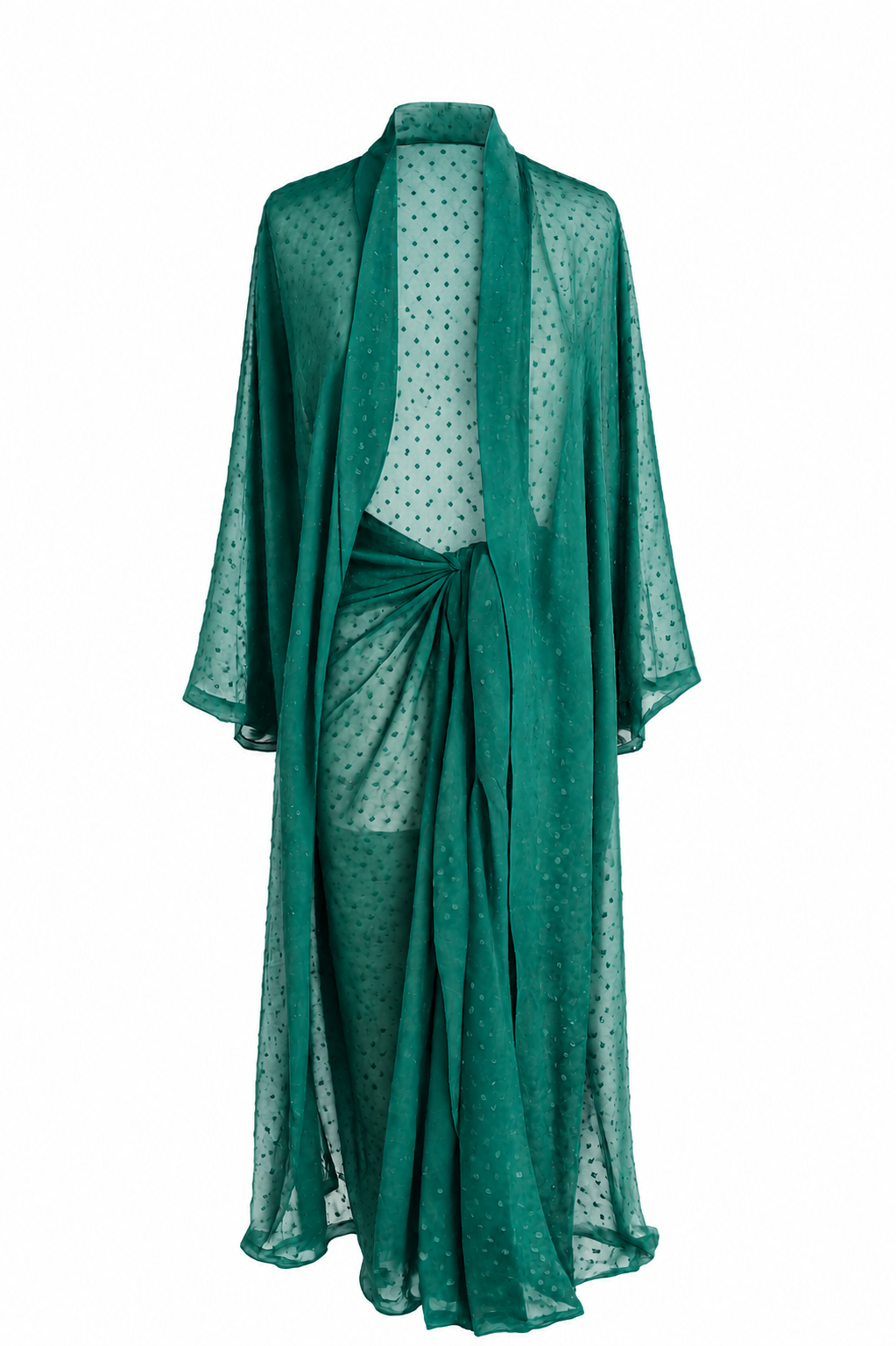 Green Sheer Wrap Skirt/Cover-up