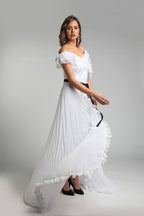 Ruffled Jumpsuit, Separate Overskirt