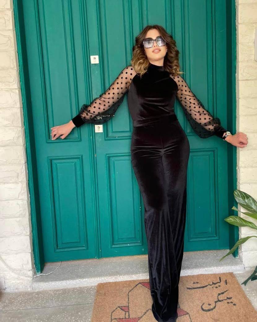 Velvet Jumpsuit with Tulle Sleeve