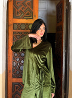 Olive Green Side Tie Kimono Set