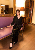 Black Sequin Maxi Skirt