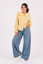 The Yellow Ruffle Collar Blouse