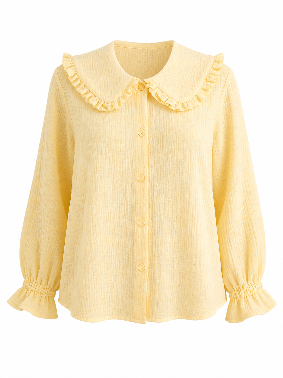The Yellow Ruffle Collar Blouse