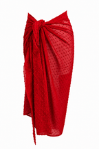 Red Sheer Wrap Skirt/Cover-up