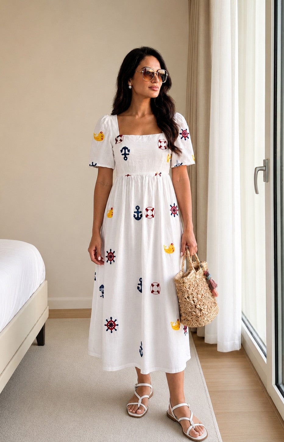 Nautical Embroidered Dress