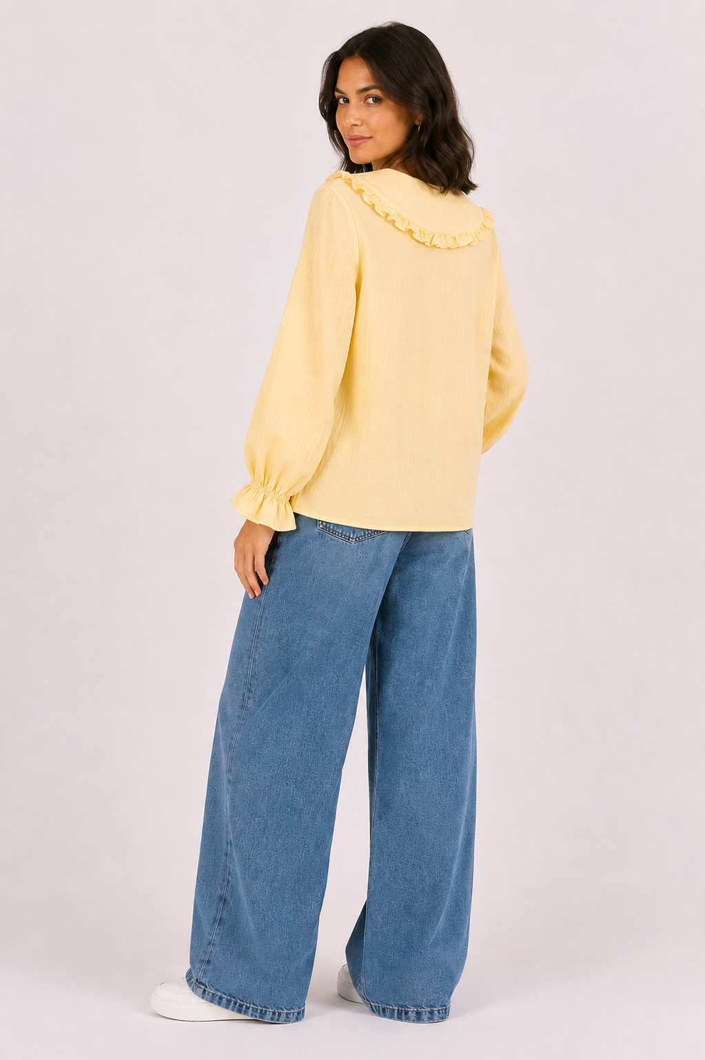 The Yellow Ruffle Collar Blouse