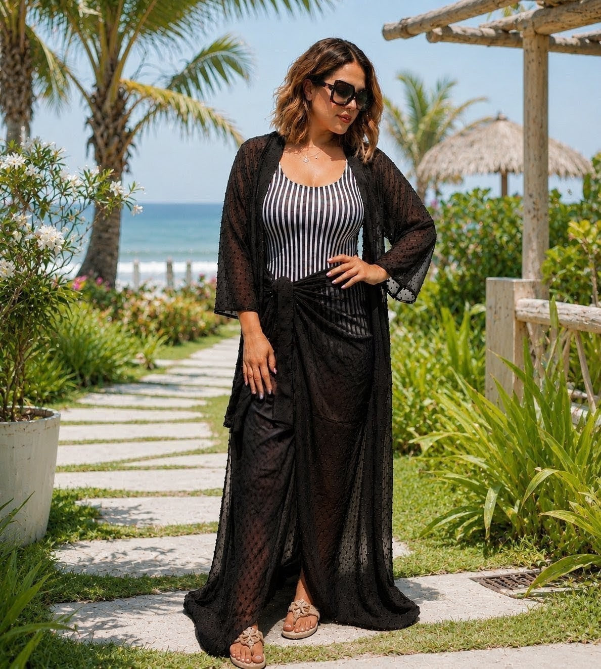 Black Kimono/Wrap Skirt Bundle