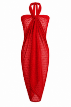 Red Sheer Wrap Skirt/Cover-up