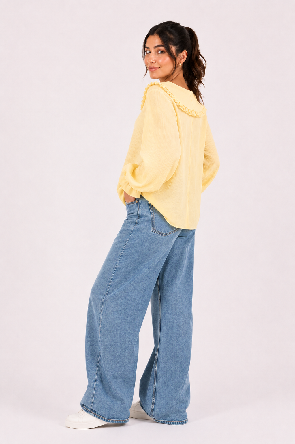 The Yellow Ruffle Collar Blouse