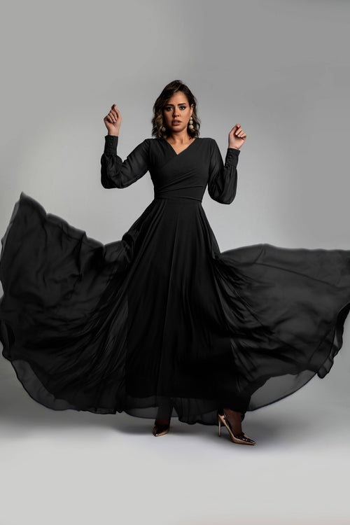 Cross-Over Draped Dress