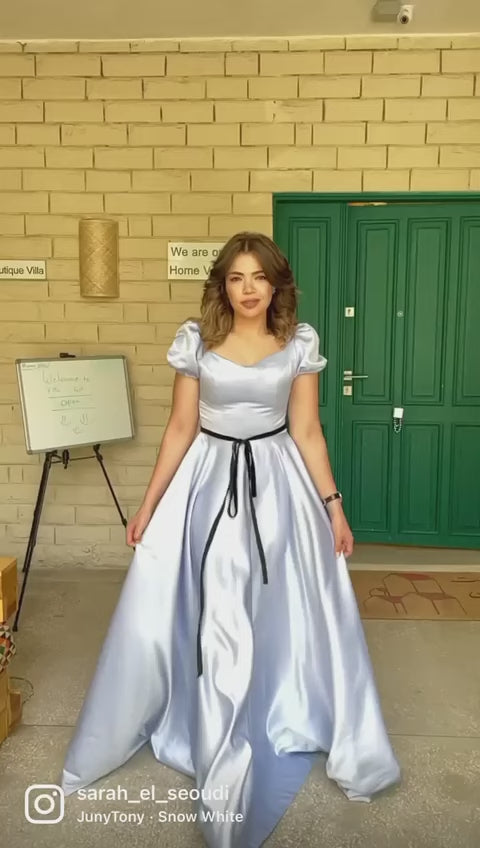 A-Line Puffed Sleeve Dress