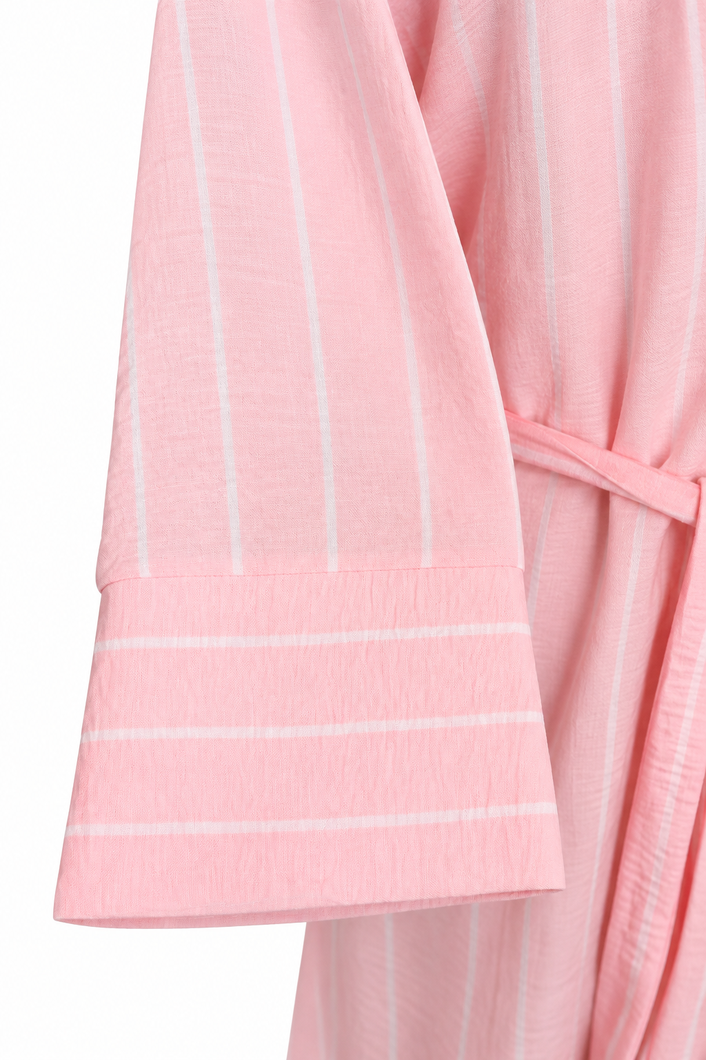 Pink Striped Shirt-Style Dress