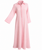 Pink Striped Shirt-Style Dress