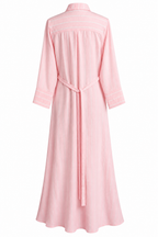 Pink Striped Shirt-Style Dress
