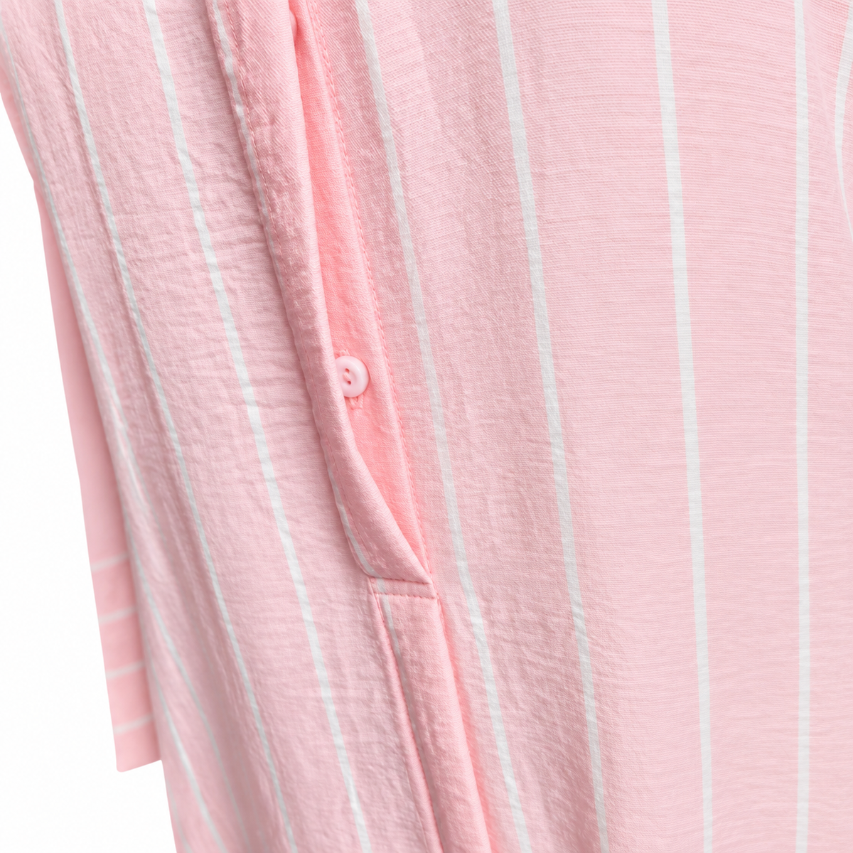 Pink Striped Shirt-Style Dress